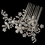 Elegance by Carbonneau Comb-4110-RD-IV Rhodium Floral Vine Comb with Ivory Pearl & Rhinestone Accents