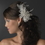 Elegance by Carbonneau Comb-441 Beautiful Feather Fascinator Bridal Flower Comb or Clip 441 White or Ivory