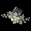 Elegance by Carbonneau Comb-63-RD-IV Rhodium Clear Rhinestone & Ivory Pearl Petite Flower Comb 63