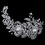 Elegance by Carbonneau Comb-6449-RD-CL Rhodium Clear Rhinestone Floral Rose Side Accented Comb