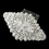 Elegance by Carbonneau Antique Silver Rhodium Clear Rhinestone & Glass Bead Fabric Comb 657