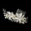 Elegance by Carbonneau Comb-702-S-Ivory Silver Rhinestone & Freshwater Pearl Flower Bridal Hair Comb 702