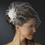 Elegance by Carbonneau Comb-7795 Elegant Feather Flower Fascinator with Cage Veil Comb or Clip 7795