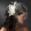 Elegance by Carbonneau Clip-Comb-7805 Flower Feather Fascinator with Pearls, Rhinestones & Seed Beads 7805