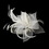 Elegance by Carbonneau Clip-Comb-7805 Flower Feather Fascinator with Pearls, Rhinestones & Seed Beads 7805
