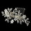 Elegance by Carbonneau Comb-8005-S Versatile Silver Floral Hair Comb & Brooch w/ Swarovski Crystals 8005
