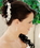 Elegance by Carbonneau Comb-8133-S-Ivory Crystal & Ivory Mother of Pearl Shell Bridal hair comb 8133