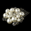 Elegance by Carbonneau Comb-8154-G Beautiful Gold Clear Crystal & Ivory Pearl Hair Comb 8154