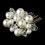 Elegance by Carbonneau Comb-8154 Beautiful Silver Clear Crystal & Ivory Pearl Hair Comb 8154