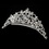 Elegance by Carbonneau Comb-8252 Floral Silver Clear Swarovski Crystal Tiara Bridal Comb 8252