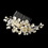 Elegance by Carbonneau Comb-8278 Sweet Ivory Floral Bridal Comb w/ Freshwater Pearls & Clear Rhinestones 8278