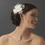 Elegance by Carbonneau Comb-8390-Ivory Elegant Silky Matt Satin Bridal Flower Rhinestone Comb - Comb 8390 Ivory or White
