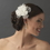 Elegance by Carbonneau Comb-8390-Ivory Elegant Silky Matt Satin Bridal Flower Rhinestone Comb - Comb 8390 Ivory or White