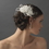 Elegance by Carbonneau Comb-8401-White Couture White Feather Spray Bridal Hair Comb w/ Rhinestones 8401