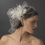 Elegance by Carbonneau Comb-8415 Feather Rhinestone Couture Fascinator & Birdcage Veil Comb 8415