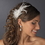 Elegance by Carbonneau Comb-8432-Silver-Ivory Lovely Ivory Feather Spray Birdal Hair Comb w/ Pearls & Rhinestones 8432