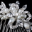 Elegance by Carbonneau Comb-8887-RD-FW Rhodium Freshwater Pearl & Rhinestone Ribbon Leaf Comb