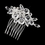 Elegance by Carbonneau Comb-922-S-Clear * Silver Clear Crystal and Rhinestone Flower Accenting Comb 922