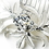 Elegance by Carbonneau Comb-9646-S-Clear Silver Clear Rhinestone Floral Leaf Hair Comb 9646