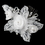 Elegance by Carbonneau Comb-9718-DW Diamond White Pearl & Swarovski Crystal & Bugle Bead Sheer Organza Fabric Flower Hair Comb 9718