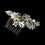 Elegance by Carbonneau Comb-9804 Charming Silver Floral Hair Comb w/ Clear Crystals & Rhinestones 9804