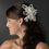 Elegance by Carbonneau Comb-9808 Fabulous White or Ivory Flower Bridal Hair Comb w/ Feathers & Clear Rhinestones 9808