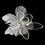 Elegance by Carbonneau Comb-9808 Fabulous White or Ivory Flower Bridal Hair Comb w/ Feathers & Clear Rhinestones 9808