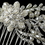 Elegance by Carbonneau Comb-9864-S-DW Silver Diamond White Pearl & Rhinestone Floral Vine Comb