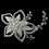 Elegance by Carbonneau Comb-9866-S-CL Silver Clear Swarovski Crystal Bead, Bead & Rhinestone Floral Leaf Comb