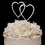 Elegance by Carbonneau Double-Large-Heart-Sparkle-Silver Sparkle ~ Swarovski Crystal Wedding Cake Topper ~ Double Large Silver Heart