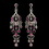 Elegance by Carbonneau E-1028-AS-Pink Antique Silver Pink AB Crystal Chandelier Bridal Earrings 1028
