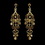 Elegance by Carbonneau E-1028-Gold-Topaz-AB Antique Gold Topaz AB Crystal Chandelier Earrings 1028