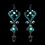 Elegance by Carbonneau e-1031-aqua-turquoise-navy Antique Silver Dark & Teal Blue Chandelier Crystal Earrings 1031