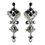 Elegance by Carbonneau e-1031-black Silver Black Multi Crystal Chandelier Earring Set 1031