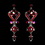 Elegance by Carbonneau e-1031-red Silver Red Multi Crystal Chandelier Earrings 1031