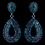 Elegance by Carbonneau E-1056-AS-Teal Antique Silver Teal Drop Rhinestone Earrings 1056