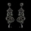 Elegance by Carbonneau E-1062-Black Antique Silver Smoked Black Earring Set 1062
