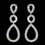 Elegance by Carbonneau Antique Silver Clear Triple Teardrop Pave CZ Crystal Drop Earrings 1298