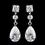 Elegance by Carbonneau Antique Silver Rhodium Clear CZ Crystal Drop Earrings 1414