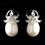 Elegance by Carbonneau Antique Silver Rhodium Freshwater Pearl & CZ Crystal Earrings 1417