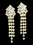 Elegance by Carbonneau E-20009-Gold Gold Crystal Dangle Clip On Bridal Earrings E 20009