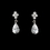 Elegance by Carbonneau E-2015-AS-Clear Fabulous Silver Clear CZ Bridal Teardrop Earrings 2015