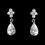 Elegance by Carbonneau E-2015-AS-Clear Fabulous Silver Clear CZ Bridal Teardrop Earrings 2015