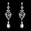 Elegance by Carbonneau E-2027-AS-DW Vintage CZ & Diamond White Pearl Bridal Earring 2027