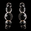 Elegance by Carbonneau E-20339-S-Black Silver Black Rhinestone Earrings 20339