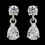 Elegance by Carbonneau E-20788-S-Clear Silver Clear CZ Tear Drop Crystal Dangle Drop Bridal Earrings 20788