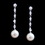 Elegance by Carbonneau E-2148-AS-White Cubic Zirconia & Pearl Drop Bridal Earrings E 2148