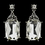 Elegance by Carbonneau E-22245-AS-Clear Antique Silver Clear Oval Rhinestone Bridal Stud Earrings 22245