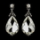 Elegance by Carbonneau E-22246-AS-Clear Antique Silver Clear Tear Drop Rhinestone Earrings 22246