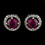 Elegance by Carbonneau Antique Rhodium Silver Ruby CZ Crystal Round Stud Earrings 2288